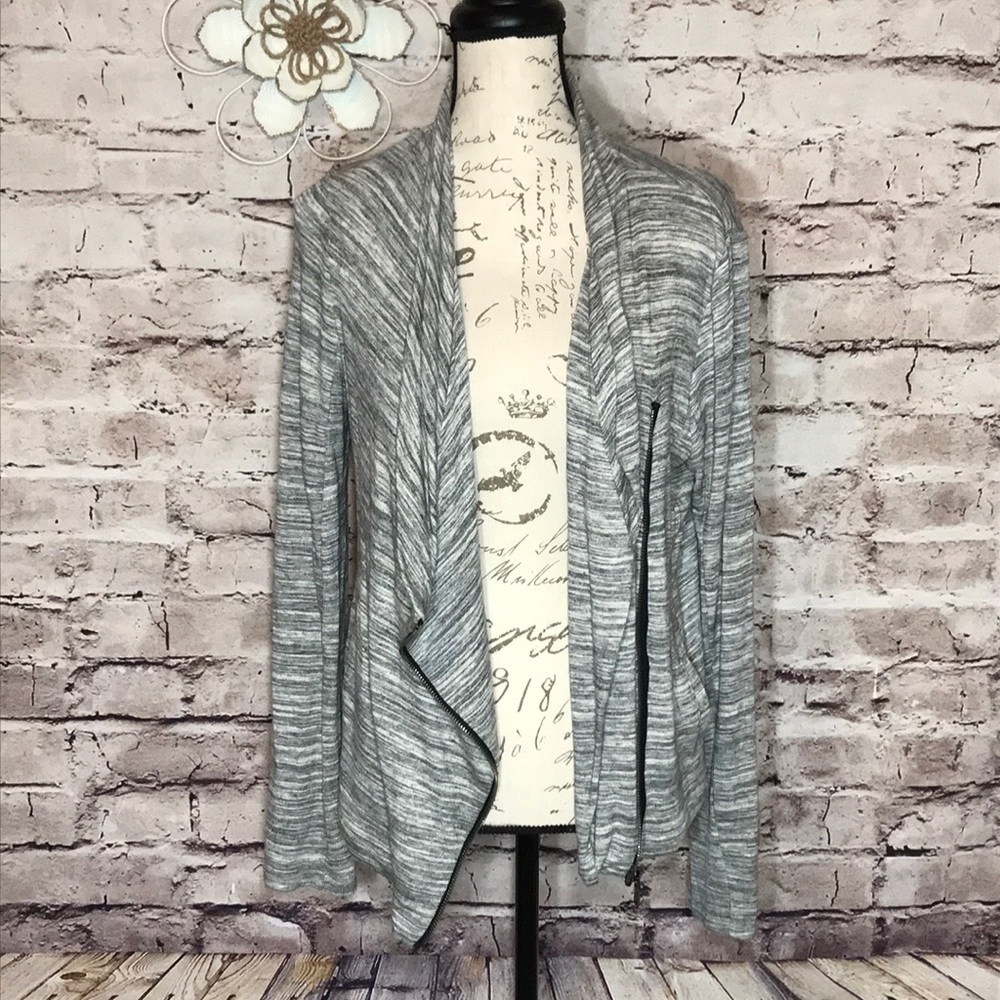 Lou & Grey cascade cardigan with zipper detail